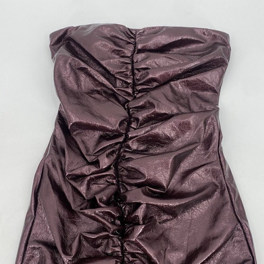 Rotate Birger Christensen Strapless MINI Faux Leather Dress Tiered NO SIZE - XS? - Picture 3 of 10